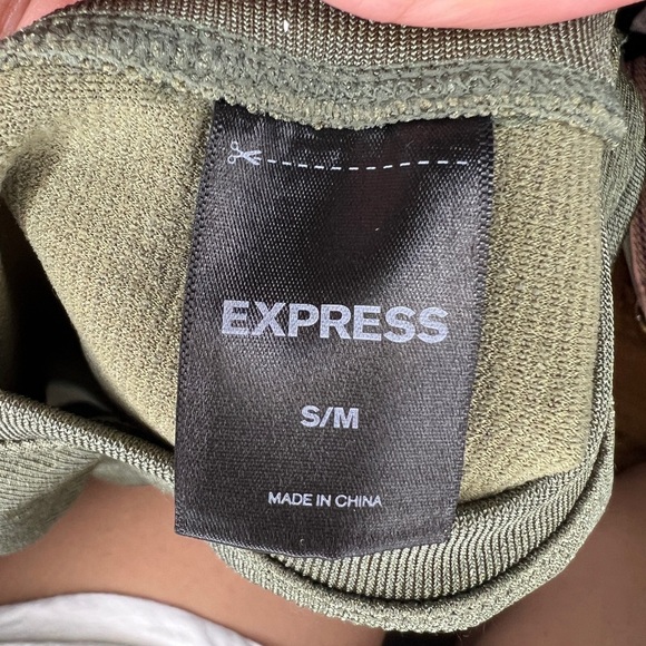 Express Green ribbed tank w/ glitter sheen - Picture 2 of 3